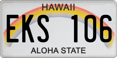 HI license plate EKS106