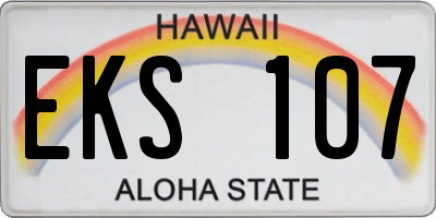 HI license plate EKS107