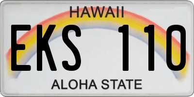 HI license plate EKS110