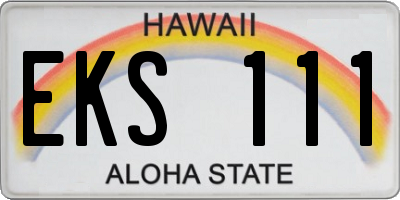 HI license plate EKS111