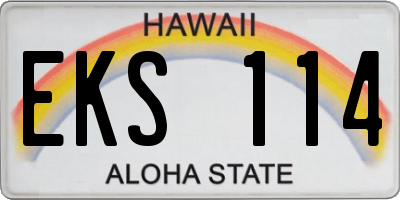 HI license plate EKS114