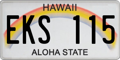 HI license plate EKS115