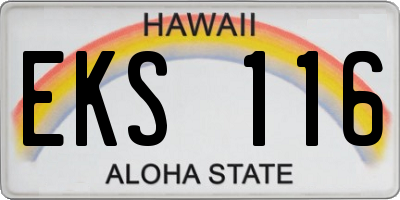 HI license plate EKS116