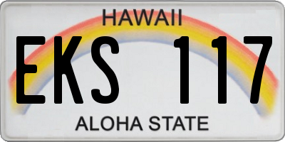 HI license plate EKS117