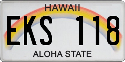 HI license plate EKS118