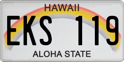 HI license plate EKS119