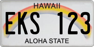 HI license plate EKS123