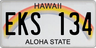 HI license plate EKS134
