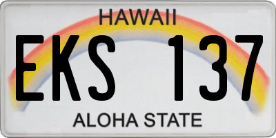 HI license plate EKS137