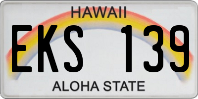 HI license plate EKS139
