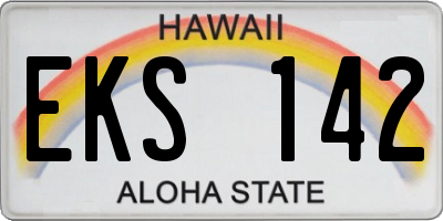 HI license plate EKS142