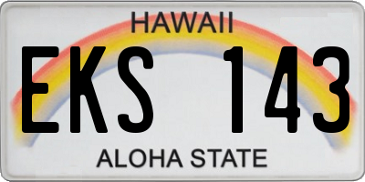 HI license plate EKS143
