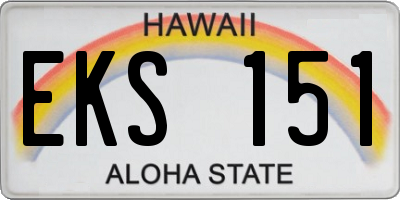 HI license plate EKS151