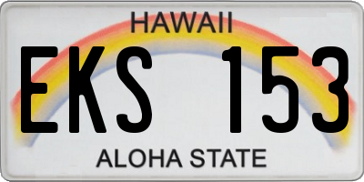 HI license plate EKS153