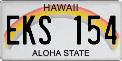 HI license plate EKS154