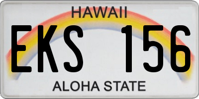 HI license plate EKS156