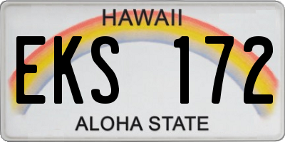 HI license plate EKS172