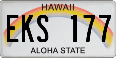 HI license plate EKS177