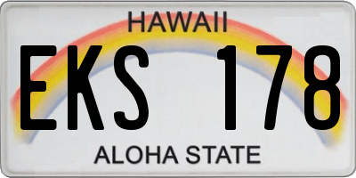 HI license plate EKS178