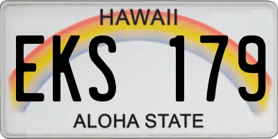 HI license plate EKS179
