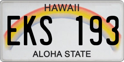 HI license plate EKS193
