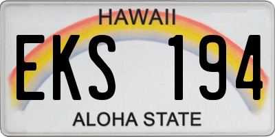 HI license plate EKS194