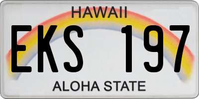 HI license plate EKS197