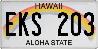 HI license plate EKS203