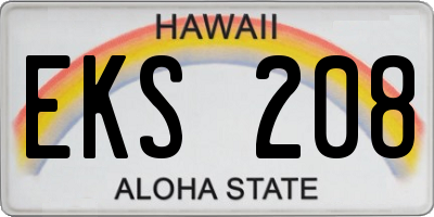 HI license plate EKS208