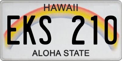 HI license plate EKS210
