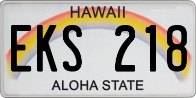 HI license plate EKS218