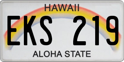 HI license plate EKS219