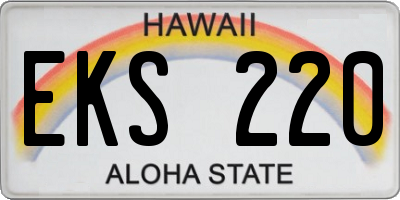 HI license plate EKS220