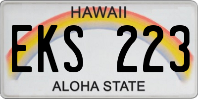 HI license plate EKS223