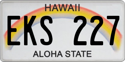 HI license plate EKS227