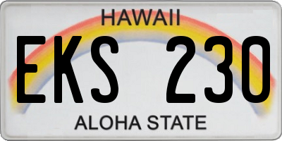 HI license plate EKS230
