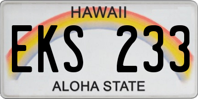 HI license plate EKS233