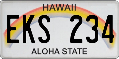 HI license plate EKS234