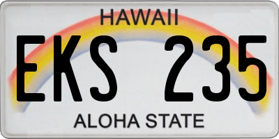 HI license plate EKS235