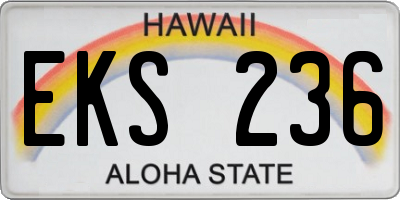 HI license plate EKS236