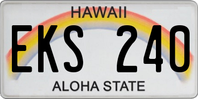 HI license plate EKS240