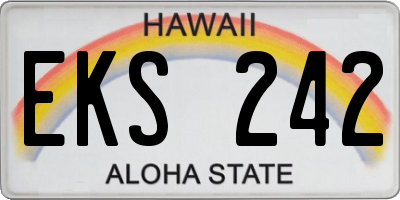 HI license plate EKS242