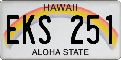 HI license plate EKS251