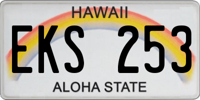 HI license plate EKS253