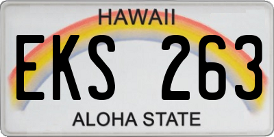 HI license plate EKS263