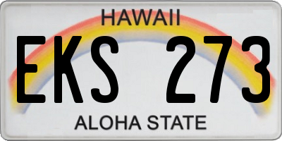 HI license plate EKS273