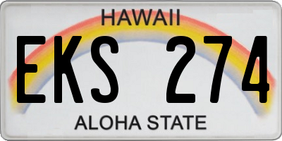 HI license plate EKS274
