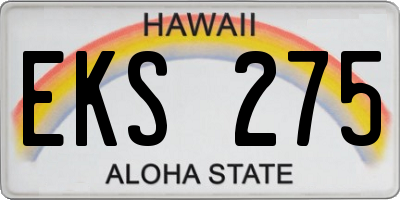 HI license plate EKS275