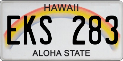 HI license plate EKS283
