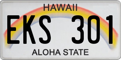 HI license plate EKS301